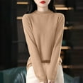 thumbnail image 2 of Gyexs Oversized Sweaters for Women Casual Solid Color Petite Tops Knitwear Knit Loose Thin Fall Winter Sweater Blouse Fall Winter Outfits, Coffee, Size XXL, 2 of 3