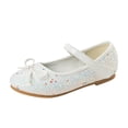 thumbnail image 2 of Fozruso Girls' Bow Sneakers With Closure Sequined Flat Shoes For Dance And Daily Wear,Sizes 12.5(6-7 Years), 2 of 4