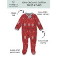 thumbnail image 3 of Honest Baby Clothing Gender Neutral Organic Cotton Holiday Sleep N Play, Sizes Newborn-9 Months, 3 of 9