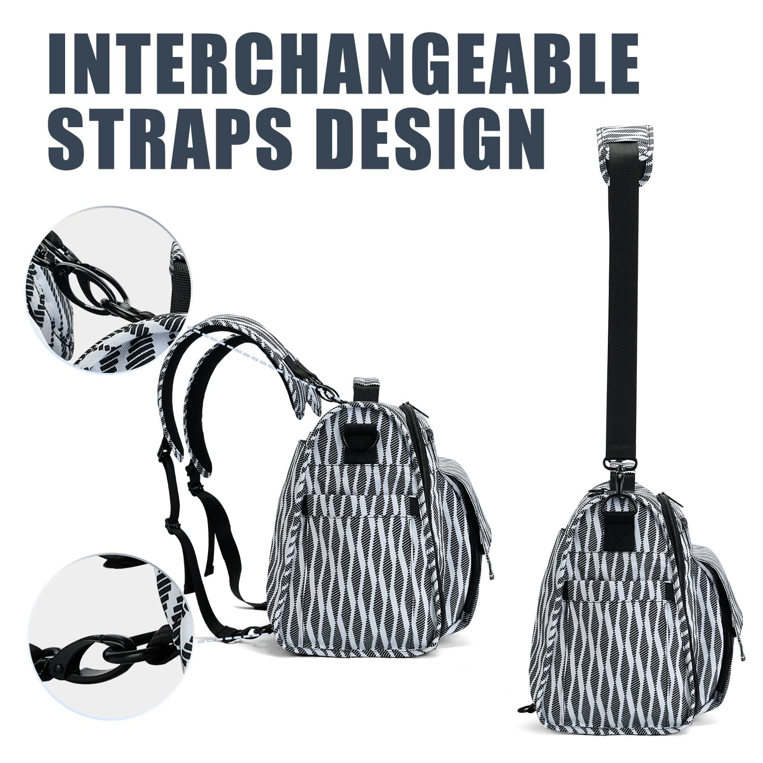 Diaper Bag Large - Convertible Design Converts to Tote Bag, Stroller-Friendly & Waterproof Fabric, Spacious Storage for Baby Essentials