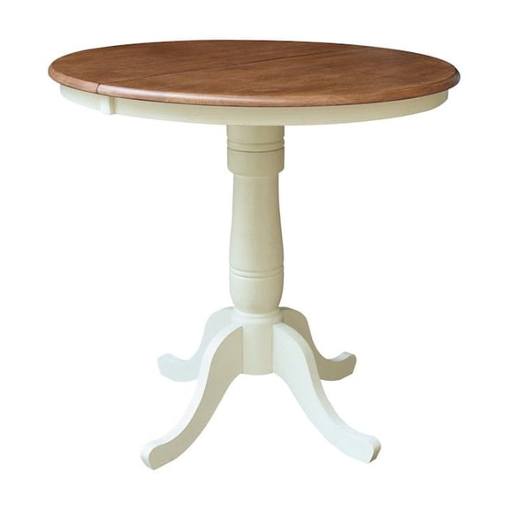 International Concepts 36" Round Top Pedestal Table with 12" Leaf, Dining or Counter Height