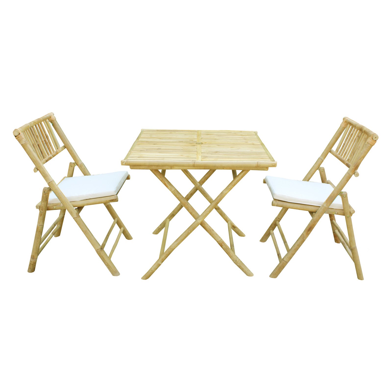 Statra Bamboo Square 3 Piece Patio Bistro Set