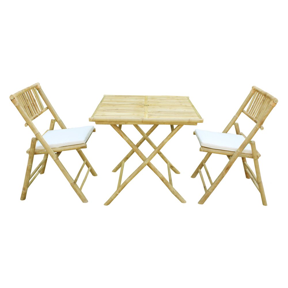 Statra Bamboo Square 3 Piece Patio Bistro Set
