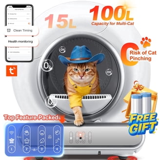 22lbs Odor-Control Litter Box] Space-Saving, Hygienic Odor-Control Cat  Litter Box with Tray & Scoop | Large Capacity for Cats Up to 22 lbs, Grey  Plastic with Top-Entry & Paw Print Cutouts -