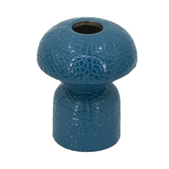A&B Home Crocodile Textured Aluminum Flower Vase - 5"Dia. x 6"H - Blue