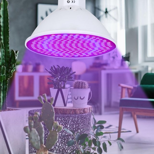 Bombilla para plantas, bombilla LED para plantas, E27, 200 LED, luz para crecimiento de plantas, rendimiento finamente ajustado