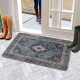 thumbnail image 5 of Bohemian Blue Patterned Carpet Door Mat Welcome Door Mat for Front Door, Home Entrance, Yard, Floor, Patio, Non Slip Spring Summer Welcome Mat Indoor Outdoor Doormat 30"*17", 5 of 6
