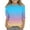 Cyan, variant on Girls 3/4 Sleeve Shirts Graphic Gradient Shirts Trendy Size 3-4 Cute Shirt Kids Crewneck Tshirts Girls Tops Tween Girls Clothes