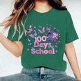 thumbnail image 2 of Youyipin Womens Tops 100 Days Of School Shirt For Women Teacher Graphic T-Shirt Happy 100Th Day Of School Gift Round Neck Short Sleeve Tee Tops Spring Tops For Women, 2 of 5