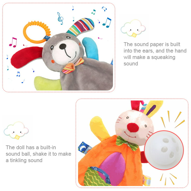 SHELLTON 2 Pack Baby Hanging Rattles Toys, Newborn Crib Toys, Car Seat  Stroller Toys, Colorful Animal Bell Soft Baby Sensory Rattles Toys with  Teether for 3-12 Months Babies 