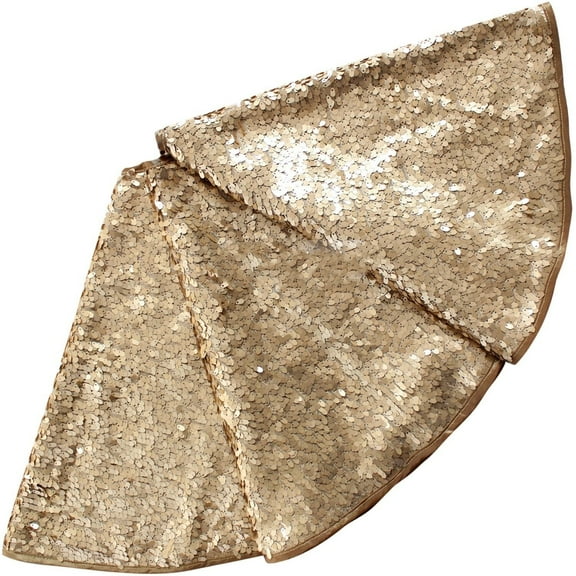 Christmas Tree Skirt 36/42/50 Inch Golden/Silver Sequined Tree Skirt for Merry Christmas Party Tree Ornaments