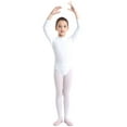 thumbnail image 2 of Yruioon Girls Long Sleeve Gymnastics Leotards Mock Neck Ballet Dance Unitards One Piece Bodysuits White 3-4, 2 of 7