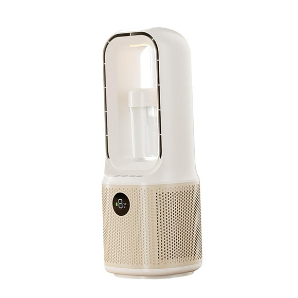 Ventilador de escritorio sin aspas, recargable por USB, con pulverizador de niebla, bajo nivel de ruido, 9 velocidades oro
