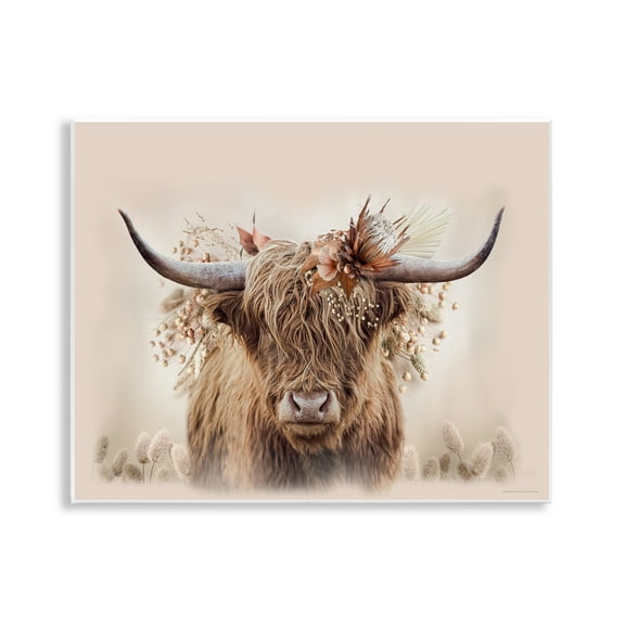 Stupell Industries Peachy Pastel Cattle Animals Painting Unframed Art Print Wall Art, 14 x 11