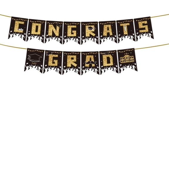 Black Black Graduation Party Decorations Hanging Banners For Commencement Ceremony School Celebration Party Supplies #2A1jp