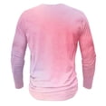 thumbnail image 4 of Goodtrade8 Gradient Winter Tops for Men Plus Size Button Long Sleeve Pink Casual Crew Neck Fall Shirts, 4 of 4
