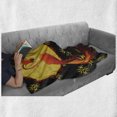 thumbnail image 6 of Birds Soft Flannel Fleece Throw Blanket, Mythical Fiery Phoenix Standing by the Fullmoon Ornamental Design, Cozy Plush for Indoor and Outdoor Use, 70" x 90", Vermilion Yellow, by Ambesonne, 6 of 6