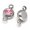 PearlPink, variant on 50PCS Flat Round 304 Stainless Steel Cubic Zirconia Links Charms Pendants-LightSalmon