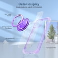 thumbnail image 6 of for iPhone 14 Pro Case 360° Rotatable  Ring Stand Compatible with MagSafe  Grade Shockproof Clear Case for iPhone 14 Pro,Purple, 6 of 9