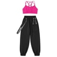 thumbnail image 3 of Doomiva Kids Girls 2 Pieces Dance Camisole Crop Tank Top and Pants Set Modern Jazz Street Dance Hot Pink 8, 3 of 7