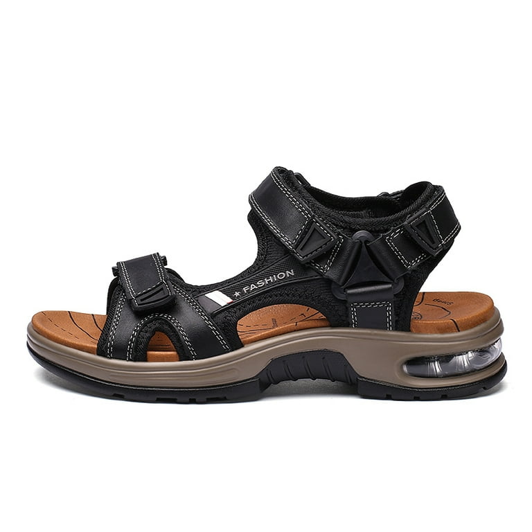 Lopsie Mens Waterproof Beach Sandals Leather Sandals Open Toe