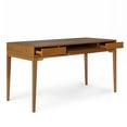 thumbnail image 4 of WyndenHall  Pearson SOLID HARDWOOD Mid Century Modern 60 inch Wide Writing Office Desk Light Golden Brown Walnut Finish, 4 of 5