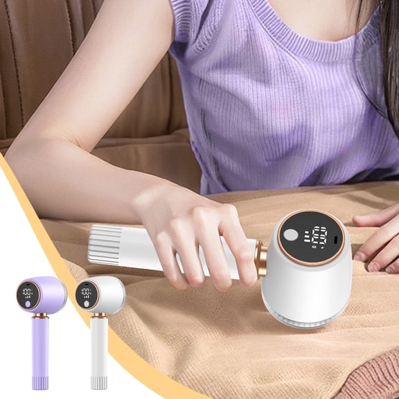Fabric Shaver – Lint Remover | Rechargeable Sweater Defuzzer, 3 Speeds, LED Display, Large Lint Bin, ABS Material | White | USB Powered | 8.27 in
