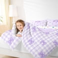 thumbnail image 3 of Erosebridal Kids Coquette Bow Twin Comforter Sets For Girls,Purple Letter D Personalized Initial Bedding Set,Reversible,2-Piece, 3 of 7