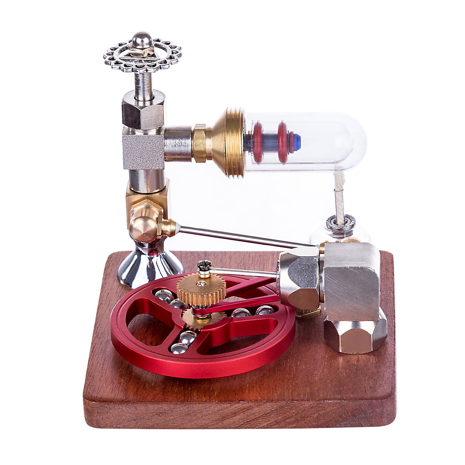 STEM Stirling Engine Model, Adjustable Speed Engine Model with Ball Bearing Flywheel, Aluminum Alloy Desktop Collectible Gift for Hobbyists
