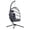 Dark Grey, variant on Egg Chair Outdoor with Stand, Indoor Wicker Hanging Swing Chair with Cushion, 350lbs Heavy Duty Capacity for Patio, Garden, Bedroom, Powder-Coated Metal Frame