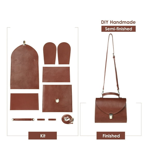 POPSEWING Leather Bag DIY Making Kit Vintage Top Handle Crossbody Bag