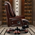 thumbnail image 6 of Kinnls Fully Reclining Jones Massage Office Chair,Genuine Leather Managerial Executive Home Office Desk Chairs Swivel Task Chair, Adjustable Back and Retractable Footrest, 6 of 9
