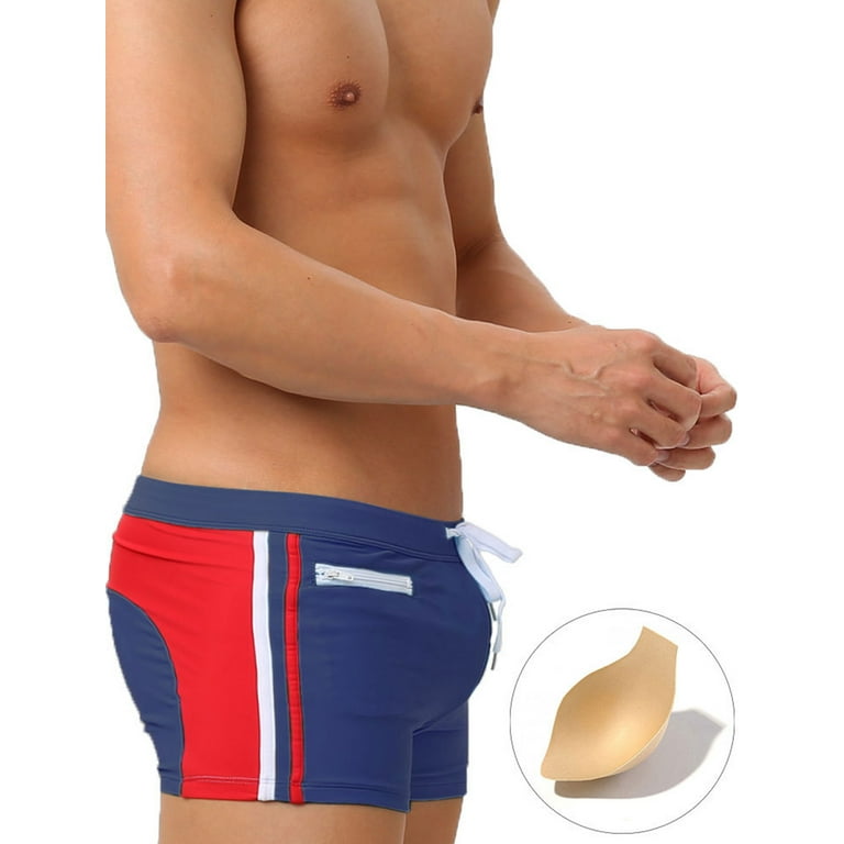 Mens elastic cheap waist bathing suit