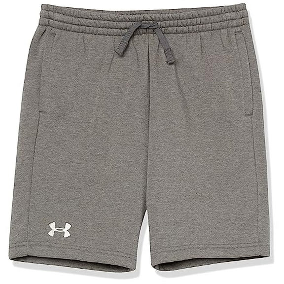 Under Armour Boys Rival Fleece Shorts Light Heather Gray Large 1379785-025