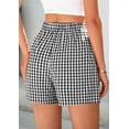 thumbnail image 5 of GZWYHT Running Shorts Shorts for Women Women's Shorts Cute Soft Elastic Waist Plaid Print Front Pajama Bottoms Shorts Sleepwear Lounge Pants Women Cotton Shorts Black L, 5 of 8