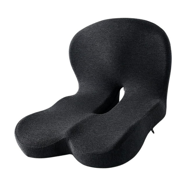 Cojín de asiento de espuma viscoelástica perfecl cojín de respaldo para silla transpirable Gris oscuro