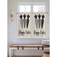 thumbnail image 2 of Happy Easter Living Room Curtains 2 Panel, Black Plaid Carrots Spring Country Beige Cafe Window Treatment, Farmhouse Bedroom Bathroom Kitchen Curtains Drapes 104"x45", 2 of 6