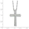 thumbnail image 4 of Auriga 925 Sterling Silver Rhodium-plated CZ Cross w/2in Extender Necklace for Women 20", 4 of 7