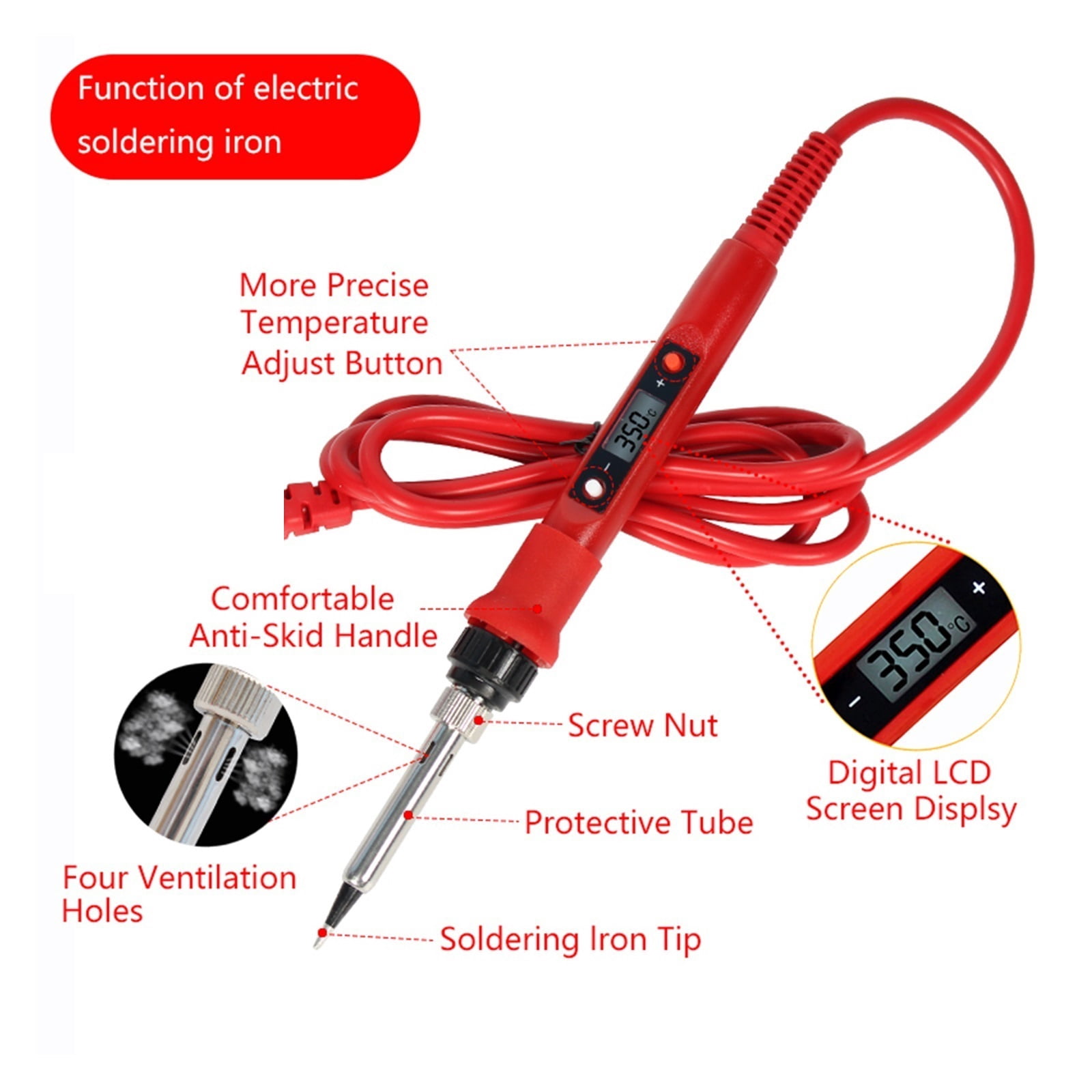Temperature Electric Soldering Iron Kit,Soldering Iron Kit,Multimeter Welding Tool Kit ,Accurate Temperature Control