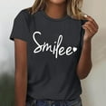thumbnail image 2 of Women's Casual Smilee Printed Crew Neck T-Shirt Comfortable Fashion Top for Everyday Wear, 2 of 2