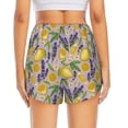 thumbnail image 3 of Picia Lavender Flowers Pattern Women's 2 in 1 Athletic Running Shorts High Waisted Workout Casual Gym Sweat Shorts with Comfy Liner Zipper Pockets-Small, 3 of 9