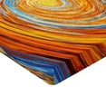 thumbnail image 2 of Ambesonne Fractal Fitted Sheet, Colorful Hippie Style, Queen Size, Orange Blue, 2 of 3