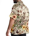 HomeDecorZone Music Notes Floral Stand Collar Lightweight Men's Shirt L