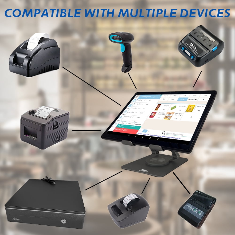 MRBOSS Mobile POS Cash Register 10.1” Tablet 3 80mm Receipt Printer Software app for Small Business Restaurant Retail Grocery Convenience Mobile Food Dining car