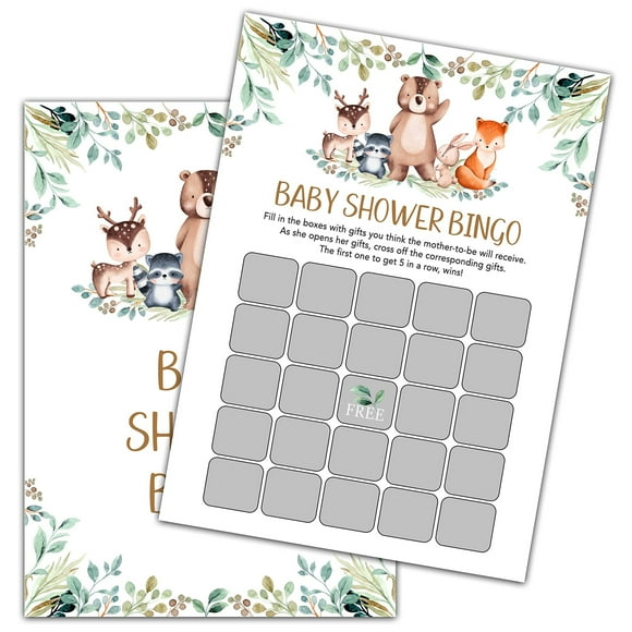 Jungle Adventure Baby Shower Bingo Game - 30 Fun Cards for Gender Reveal Parties, Perfect for Greenery-Themed Celebrations and Engaging Baby Shower Activities