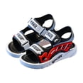thumbnail image 3 of Karoyedx Kids Boys Sandals Toddler Boys Girls Cork Footbed Sandals with Arch Support & Adjustable Straps for Indoor & Outdoor Red Size,13, 3 of 9