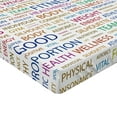 thumbnail image 2 of Ambesonne Fitness Fitted Sheet, Psychical Activity Word, Twin XL Size, Multicolor, 2 of 3