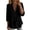 Black, variant on Womens Casual Tops Short Sleeve 3/4 Length Sleeve Womens Tops Summer Pleated Collar Cotton Linen 3/4 Sleeve Casual Top Khaki S