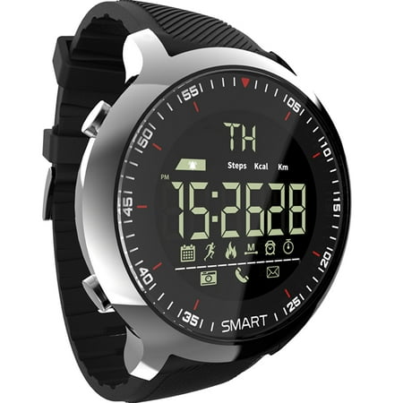 lokmat MK18 Smart Intelligent Watch Sport LCD Waterproof Pedometers Message Reminder BT Outdoor Swimming Men Smartwatch Stopwatch for ios Android (Best Good Looking Smartwatch)