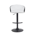thumbnail image 3 of Montego Modern Adjustable Swivel Barstool in Black Powder Coated Finish with Snow White Faux Leather Upholstered Seat, 3 of 5